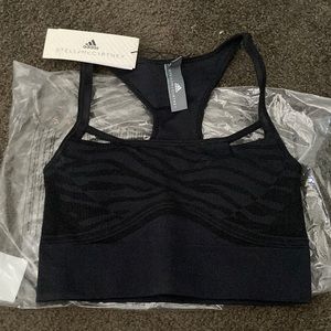 Adidas/Stella McCartney Black Racerback Sports Bra (Womens Small)